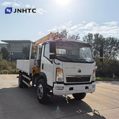 Sinotruk Howo Homan 6 Wheel 4x2 Dropside Cargo Truck With 3.2t Crane