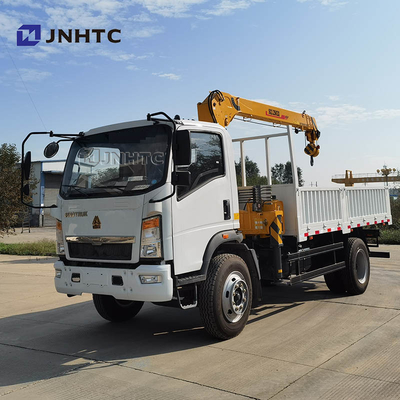 Sinotruk Howo Homan 6 Wheel 4x2 Dropside Cargo Truck With 3.2t Crane