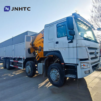 New SINOTRUK HOWO 8X4 400HP Cargo Truck With 10 12 tons Crane